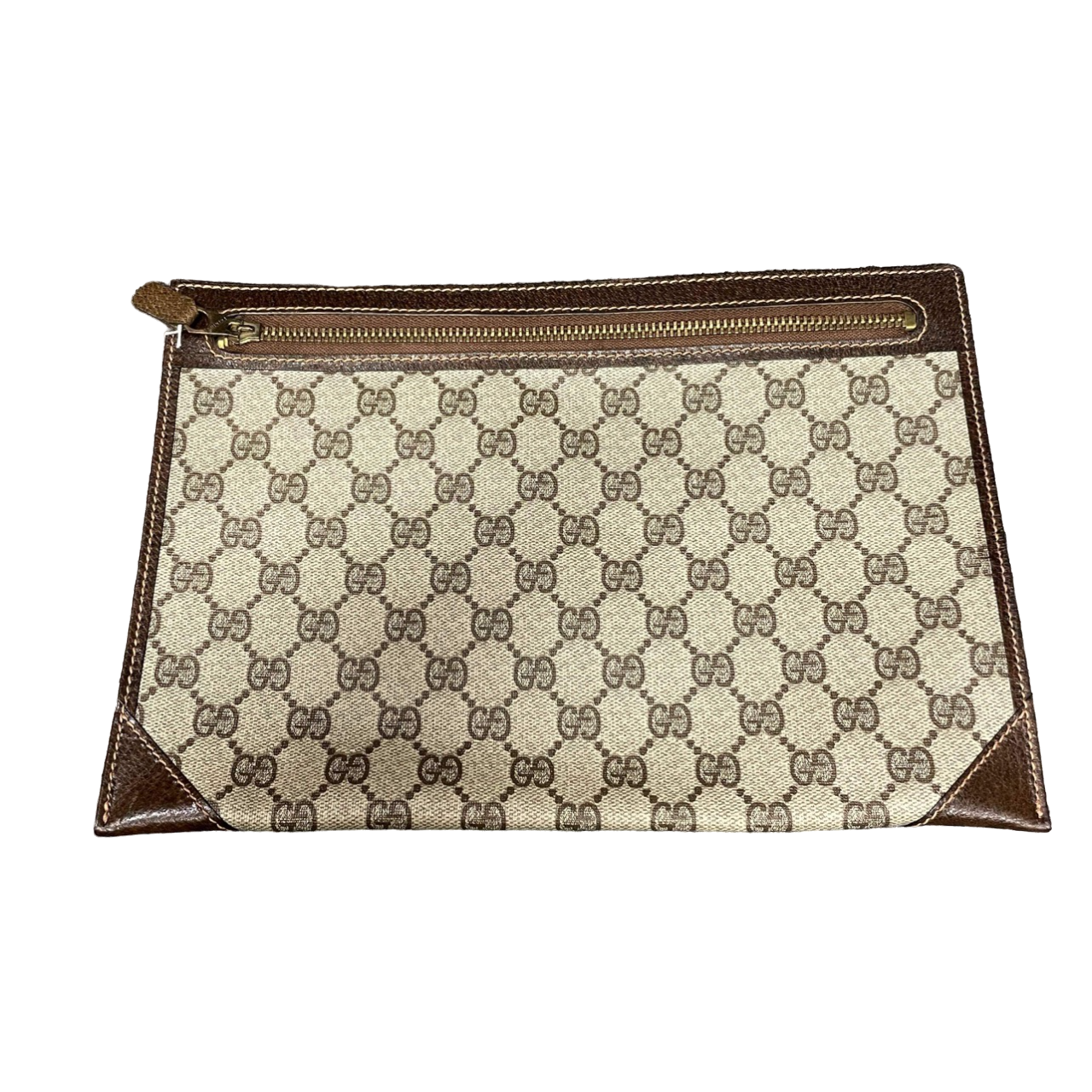 Gucci GG canvas and leather pouch